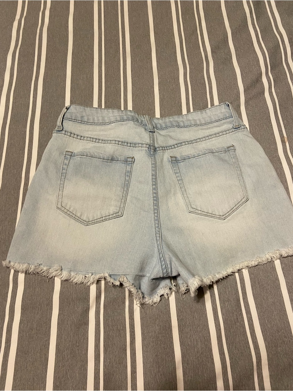 YMI Light Blue Distressed Denim Shorts - Picture 3 of 4